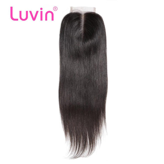 4X4 100% human hair lace closure straight
