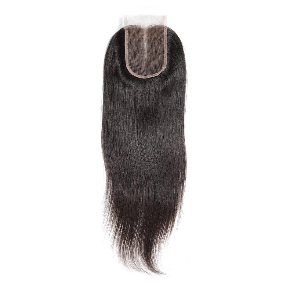 4X4 100% human hair lace closure straight