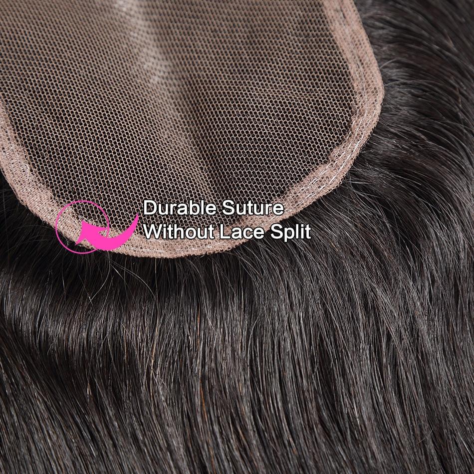 4X4 100% human hair lace closure straight
