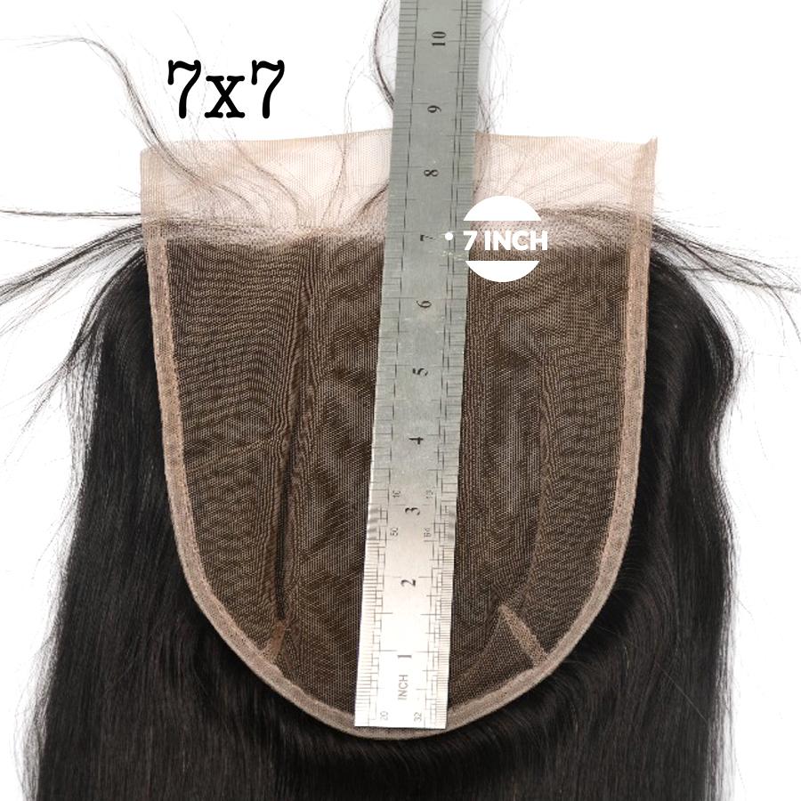 7X7 Lace Closure Brazilian Hair Natural Straight
