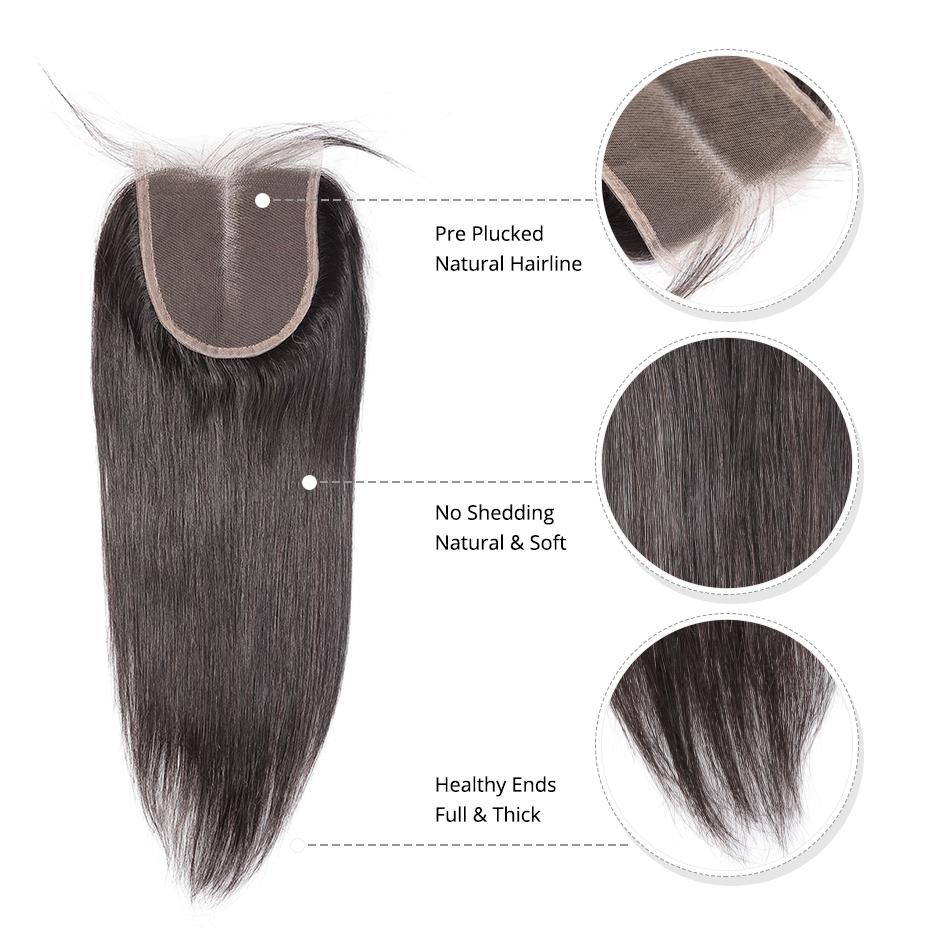 5x5 Lace Closure Brazilian Virgin Hair Straight
