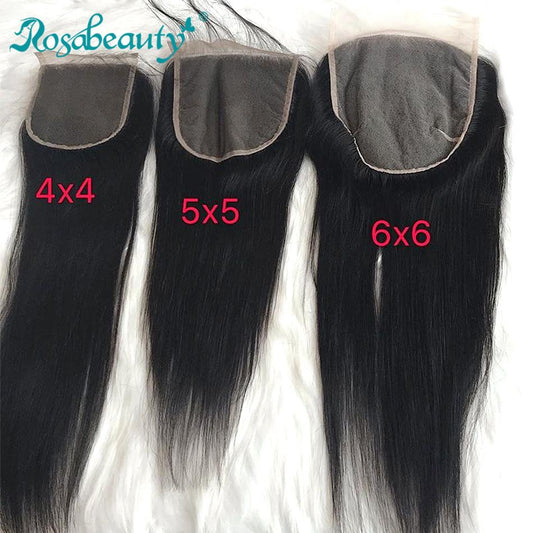 6X6 Lace Closure Brazilian Hair Natural Straight