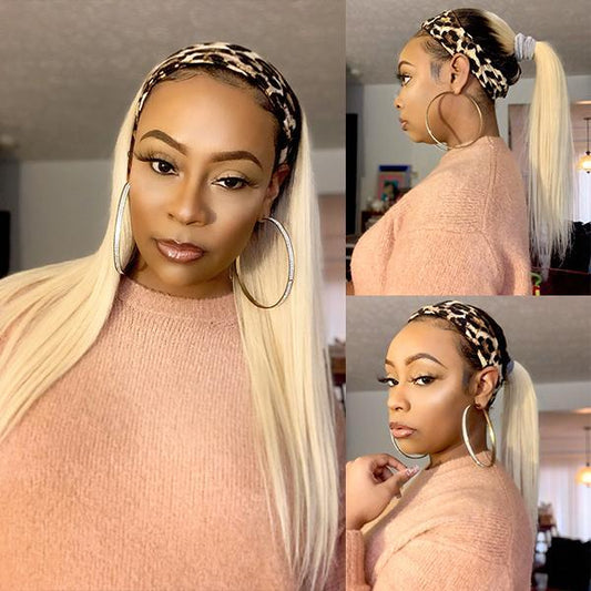 1B/613 Ombre Headband Wig Straight Virgin Human Hair(Get Free Headband)