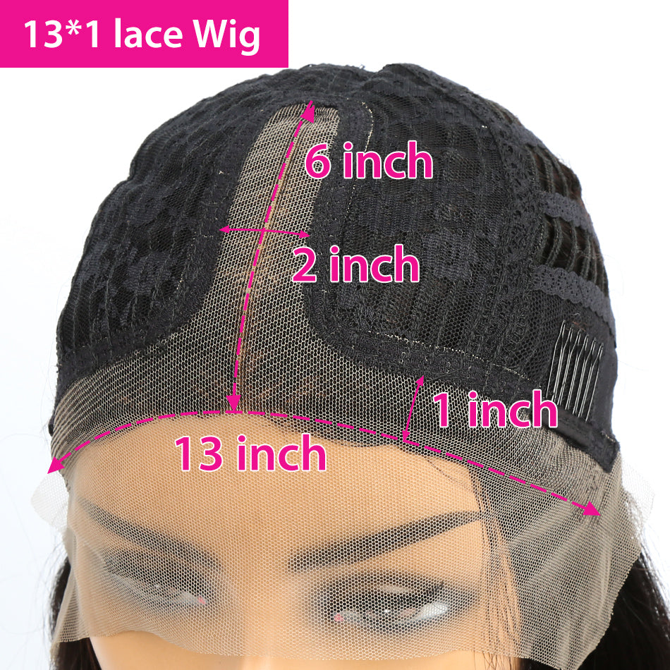 4x4 #1B/99J Highlight Straight Human Hair Lace Front Wig
