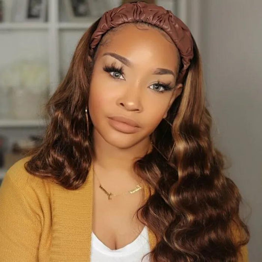 #1B/412 Ombre Color Body Wave Headband Wigs Virgin Human Hair(Get Free Headband)