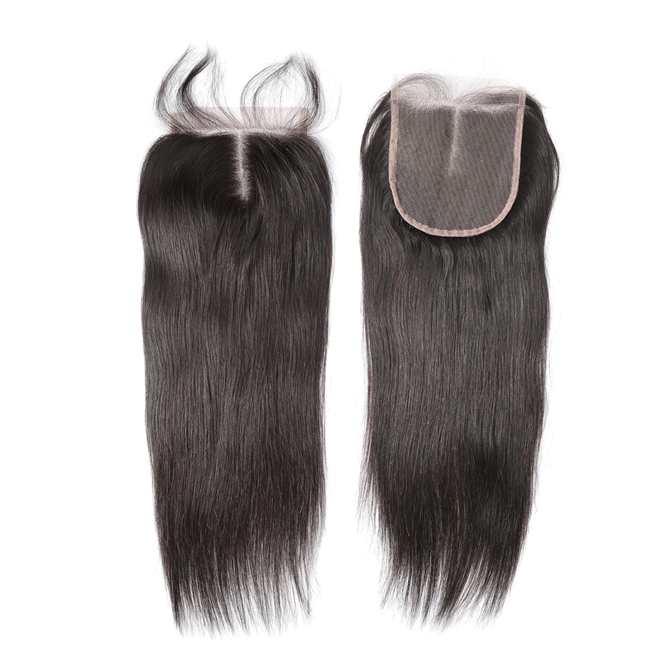 7A 3 Bundles Hair Weave Brazilian Hair With Lace Closure Straight