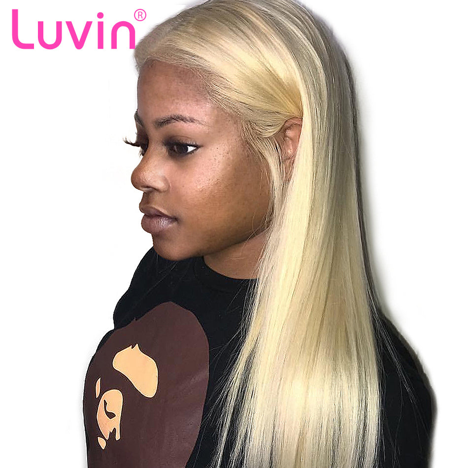 Color#613 blonde human hair lace front wig, pre plucked
