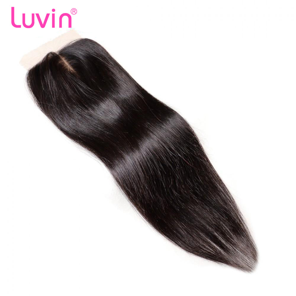 4X4 Silk Base Closure Brazilian Hair Natural Straight