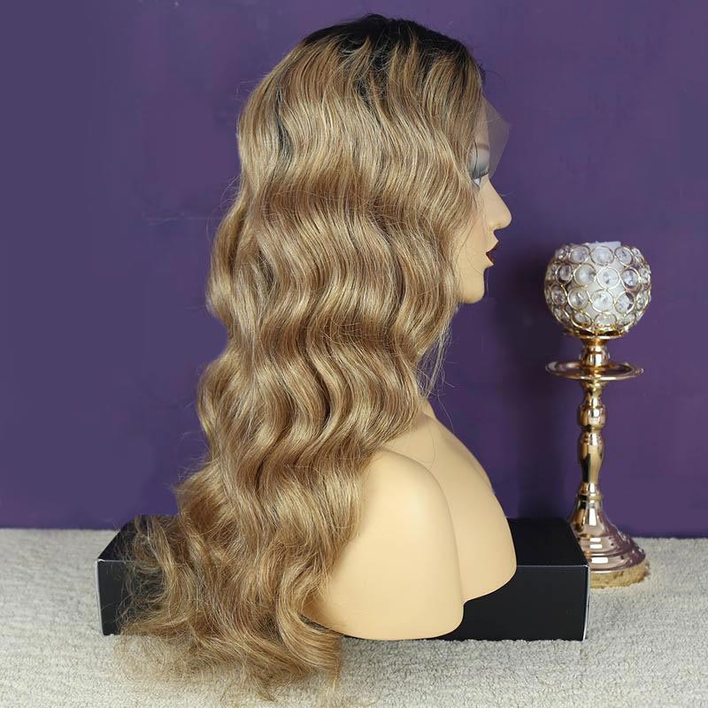 Ombre Honey Blonde Body Wave Lace Front Wig Virgin Human Hair
